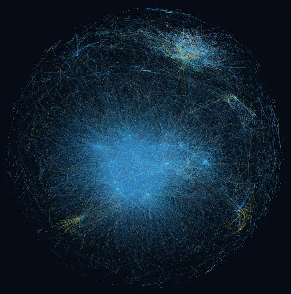 The knowledge graph as a disc: entities joined by the relationships between them.